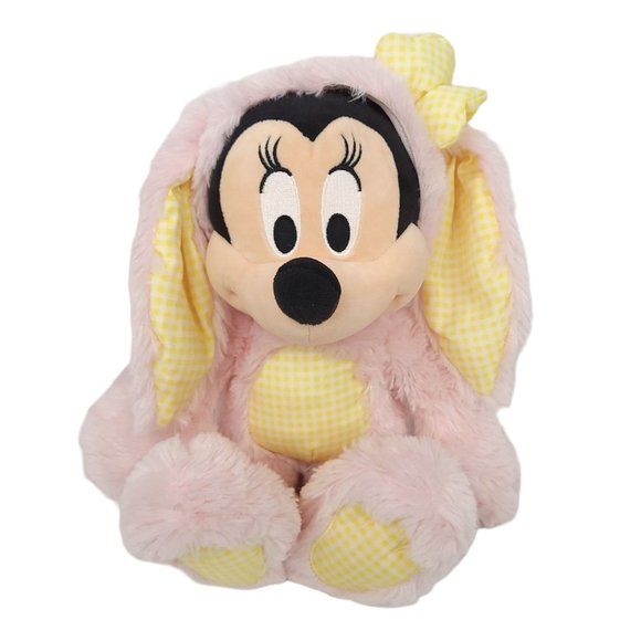Disney Other - Disney Store Minnie Mouse Easter Bunny Plush 14" Stuffed Animal Toy Pink Yellow